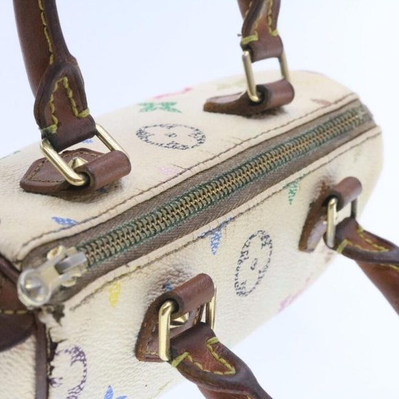 LOUIS VUITTON Monogram Multicolor Mini Speedy Hand Bag White - Picture 11 of 16